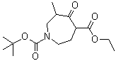 Hexahydro-6-methyl-5-oxo-1H-azepine-1,4-dicarboxylic acid 1-(1,1-dimethylethyl) 4-ethyl ester molecular structure (CAS 884487-29-0)