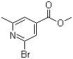 structure of CAS# 884494-71-7, 2-Bromo-6-methylisonicotinic acid methyl ester