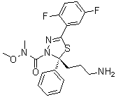 (2R)-2-(3-Aminopropyl)-5-(2,5-difluorophenyl)-N-methoxy-N-methyl-2-phenyl-1,3,4-thiadiazole-3(2H)-carboxamide molecular structure (CAS 885060-08-2)