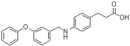 结构式 CAS# 885101-89-3, 4-[[(3-苯氧基苯基)甲基]氨基]苯丙酸