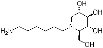 (2R,3R,4R,5S)-1-(6-Aminohexyl)-2-(hydroxymethyl)-3,4,5-piperidinetriol molecular structure (CAS 885484-41-3)
