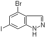 4-溴-6-碘-1H-吲唑分子结构 (CAS 885518-97-8)