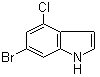 6-Bromo-4-chloro-1H-indole molecular structure (CAS 885519-01-7)