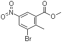 结构式 CAS# 885519-05-1, 3-溴-5-硝基-2-甲基苯甲酸甲酯