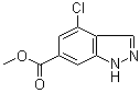 structure of CAS# 885519-19-7, 4-Chloro-1H-indazole-6-carboxylic acid methyl ester