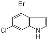 structure of CAS# 885519-23-3, 4-Bromo-6-chloro-1H-indole;4-Bromo-6-chloroindole