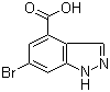 structure of CAS# 885523-08-0, 6-Bromo-1H-indazole-4-carboxylic acid