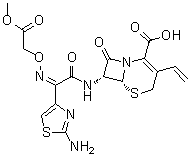 (6R,7R)-7-[[(2Z)-2-(2-Amino-4-thiazolyl)[(2-methoxy-2-oxoethoxy)imino]acetyl]amino]-3-ethenyl-8-oxo-5-thia-1-azabicyclo[4.2.0]oct-2-ene-2-carboxylic acid molecular structure (CAS 88621-01-6)