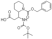 beta-[[(tert-Butoxyl)carbonyl]amino]-1-[(phenylmethoxy)carbonyl]-2-piperidinepropanoic acid molecular structure (CAS 886362-34-1)