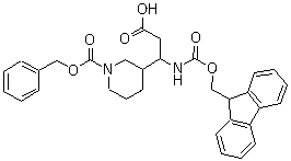 beta-[[(9H-Fluoren-9-ylmethoxy)carbonyl]amino]-1-[(phenylmethoxy)carbonyl]-3-piperidinepropanoic acid molecular structure (CAS 886362-38-5)