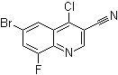 6-Bromo-4-chloro-8-fluoro-3-quinolinecarbonitrile molecular structure (CAS 886362-71-6)