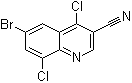 6-溴-4,8-二氯-3-喹啉甲腈分子结构 (CAS 886362-77-2)