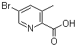 结构式 CAS# 886365-43-1, 5-溴-3-甲基吡啶-2-甲酸
