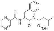 structure of CAS# 886979-81-3, Bortezomib Impurity 13;N-[1-[(1-hydroperoxy-3-methylbutyl)amino]-1-oxo-3-phenylpropan-2-yl]pyrazine-2-carboxamide