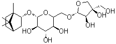 (1S,2R,4S)-1,7,7-Trimethylbicyclo[2.2.1]hept-2-yl 6-O-D-apio-beta-D-furanosyl-beta-D-glucopyranoside molecular structure (CAS 88700-35-0)