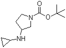 structure of CAS# 887587-25-9, tert-Butyl 3-(cyclopropylamino)pyrrolidine-1-carboxylate;3-(Cyclopropylamino)-1-pyrrolidinecarboxylic acid tert-butyl ester