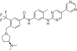 结构式 CAS# 887650-05-7, N-[3-([5,5'-联嘧啶]-2-基氨基)-4-甲基苯基]-4-[[(3S)-3-(二甲基氨基)-1-吡咯烷基]甲基]-3-(三氟甲基)苯甲酰胺