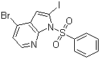 4-Bromo-2-iodo-1-(phenylsulfonyl)-1H-pyrrolo[2,3-b]pyridine molecular structure (CAS 889939-26-8)