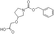 structure of CAS# 889953-08-6, 3-(Carboxymethoxy)-1-pyrrolidinecarboxylic acid 1-(phenylmethyl) ester