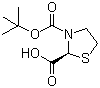 结构式 CAS# 891192-95-3, (S)-3-Boc-2-噻唑烷羧酸; (S)-3-叔丁氧羰基-2-噻唑烷羧酸