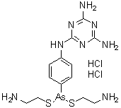 structure of CAS# 89141-50-4, Melarsomine dihydrochloride;Cymelarsan; Immiticide; Mel-Cy; Melarsenoxide cysteamine