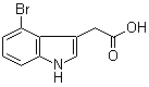 结构式 CAS# 89245-41-0, 4-溴-3-吲哚乙酸