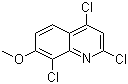 结构式 CAS# 893620-26-3, 2,4,8-三氯-7-甲氧基喹啉