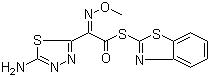 (Z)-2-(5-氨基-1,2,4-噻二唑-3-基)-2-甲氧亚氨基硫代乙酸 (S)-2-苯并噻唑酯分子结构 (CAS 89604-91-1)