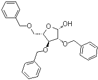 结构式 CAS# 89615-42-9, 2,3,5-三-O-苄基-beta-L-呋喃阿拉伯糖