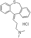 11-(3-二甲基氨基丙亚基)-6,11-二氢二苯并[b,e]硫杂卓盐酸盐分子结构 (CAS 897-15-4)