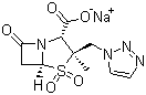 structure of CAS# 89785-84-2, Tazobactam sodium;[2S-(2a,3b,5a)]-3-Methyl-7-oxo-3(1H,2,3-triazol-1-ylmethyl)-4-thia-1-azabicyclo[3.2.0]heptane-2-carboxylic acid 4,4-dioxide sodium salt; Piperacillin sodium salt