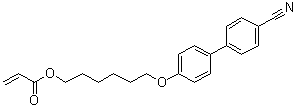 structure of CAS# 89823-23-4, 4-(6-Acryloyloxyhexyloxy)-4'-cyano-1,1'-biphenyl;6-(4'-Cyanobiphenyl-4-oxy)hexyl acrylate; 6-(4'-Cyanobiphenyl-4-yloxy)hexyl acrylate; CB 6