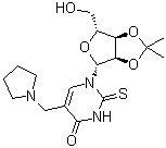 2',3'-O-(1-甲基亚乙基)-5-(1-吡咯烷基甲基)-2-硫代尿苷分子结构 (CAS 89845-82-9)
