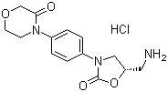 structure of CAS# 898543-06-1, 4-[4-[(5S)-5-(Aminomethyl)-2-oxo-3-oxazolidinyl]phenyl]-3-morpholinone hydrochloride;4-[4-[(5S)-5-(Aminomethyl)-2-oxo-1,3-oxazolidin-3-yl]phenyl]morpholin-3-one hydrochloride