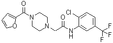 N-[2-Chloro-5-(trifluoromethyl)phenyl]-4-(2-furanylcarbonyl)-1-piperazineacetamide molecular structure (CAS 899713-86-1)