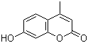 结构式 CAS# 90-33-5, 4-甲基伞形酮; 7-羟基-4-甲基香豆素; 羟甲香豆素