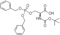 structure of CAS# 90013-45-9, N-Boc-O-(dibenzylphospho)-L-serine;Boc-Ser(PO3Bzl2)-OH