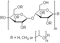 羟丙基甲基纤维素分子结构 (CAS 9004-65-3)