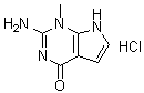2-Amino-1,7-dihydro-1-methyl-4H-pyrrolo[2,3-d]pyrimidin-4-one monohydrochloride molecular structure (CAS 90065-70-6)