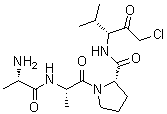 (S)-L-丙氨酰-L-丙氨酰-N-[3-氯-1-异丙基-2-氧代丙基]-L-脯氨酰胺分子结构 (CAS 90105-47-8)