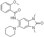 N-[2,3-Dihydro-1,3-dimethyl-2-oxo-6-(1-piperidinyl)-1H-benzimidazol-5-yl]-2-methoxybenzamide molecular structure (CAS 901245-65-6)