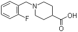 structure of CAS# 901313-43-7, 1-[(2-Fluorophenyl)methyl]-4-piperidinecarboxylic acid