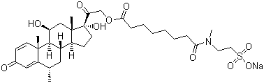 Methylprednisolone suleptanate monosodium salt molecular structure (CAS 90350-40-6)