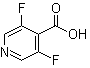 结构式 CAS# 903522-29-2, 3,5-二氟-4-吡啶羧酸