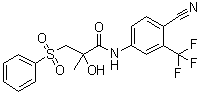 N-[4-Cyano-3-(trifluoromethyl)phenyl]-2-hydroxy-2-methyl-3-(phenylsulfonyl)propanamide molecular structure (CAS 90357-05-4)