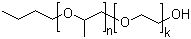 structure of CAS# 9038-95-3, Polyalkylene glycol monobutyl ether;Poly(ethylene glycol-ran-propylene glycol) monobutyl ether