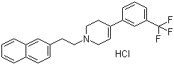 结构式 CAS# 90494-79-4, 盐酸扎利罗登; 1,2,3,6-四氢-1-[2-(2-萘基)乙基]-4-[3-(三氟甲基)苯基]吡啶盐酸盐