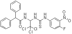 alpha-Phenyl-N-[2,2,2-trichloro-1-[[[(4-fluoro-3-nitrophenyl)amino]thioxomethyl]amino]ethyl]-benzeneacetamide molecular structure (CAS 905973-89-9)