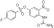 4-氟苯磺酸 4-[(氨基羰基)氨基]-3-硝基苯基酯分子结构 (CAS 90628-79-8)