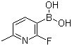 结构式 CAS# 906744-85-2, 2-氟-6-甲基吡啶-3-硼酸